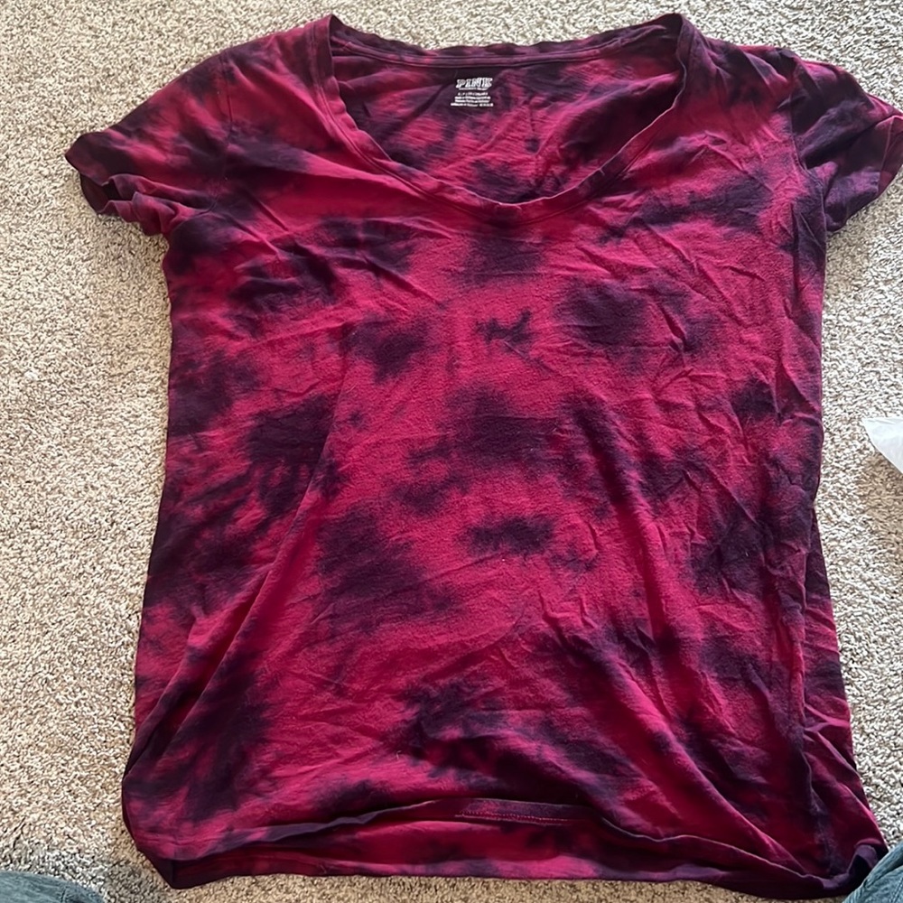 PINK burgundy tye dye t shirt size small